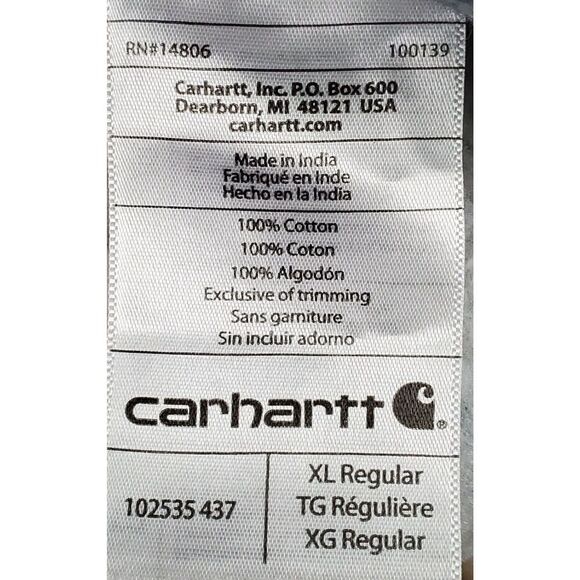 Carhartt Shirt Size XL Gray Blue Short Sleeve Relaxed Fit Button Down Plaid Work - Picture 6 of 8